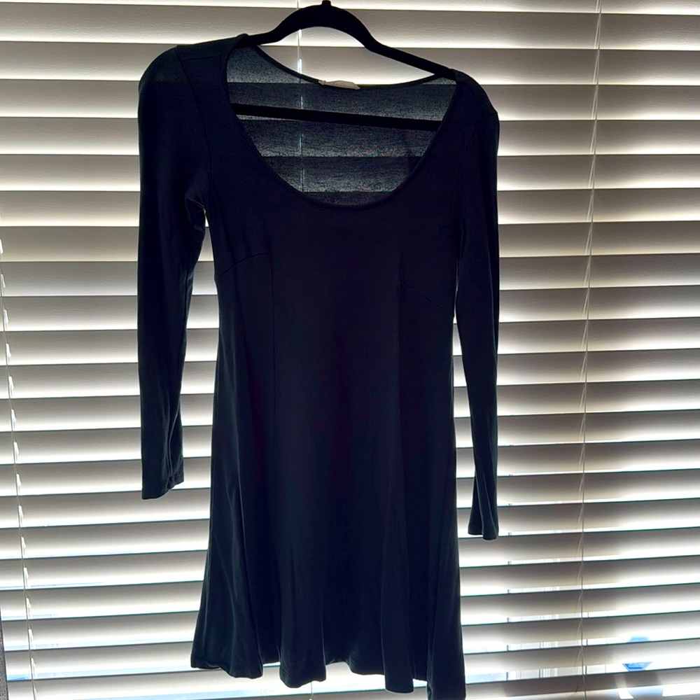 Lush XS Dark Green Long Sleeve Mini Dress